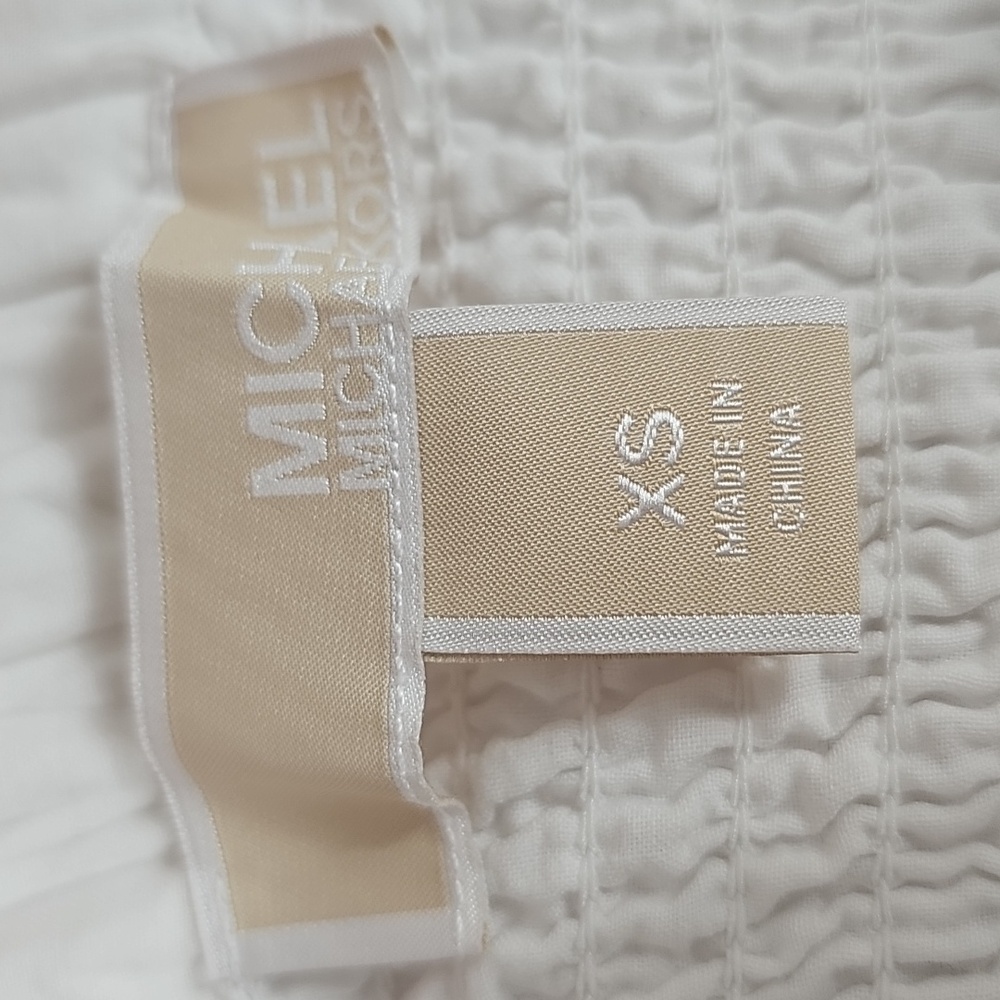 Michael Michael Kors Eyelet Cotton Lace Mini Skirt Smock White Tiered Ruffle XS - Picture 6 of 9